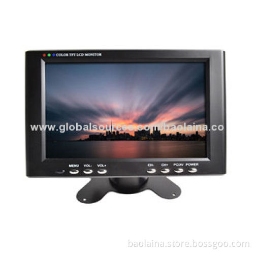 Car PC Monitor 7-inch LCD Monitor Widescreen 800*480 with VGA/AV input 12 volt Power for Car